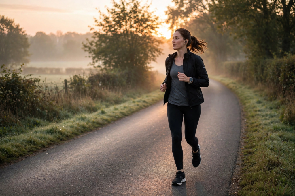 Person jogging at