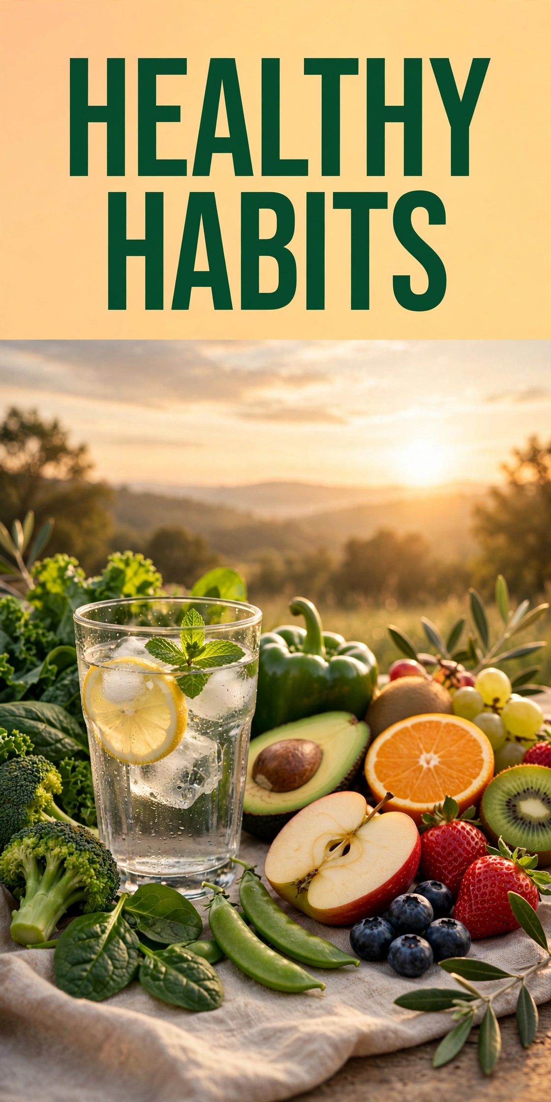 Healthy habits infographic poster
