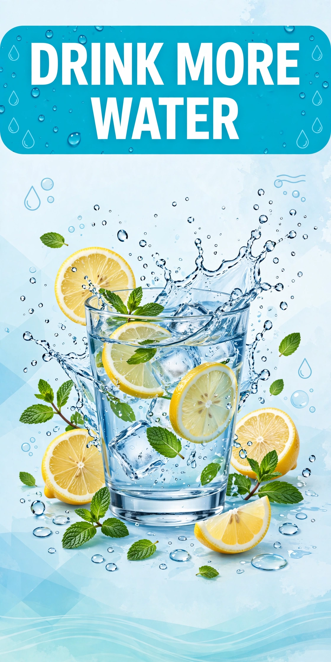 Drink more water infographic poster