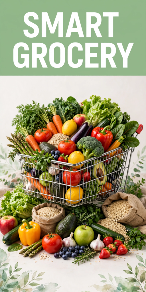 Smart grocery infographic poster