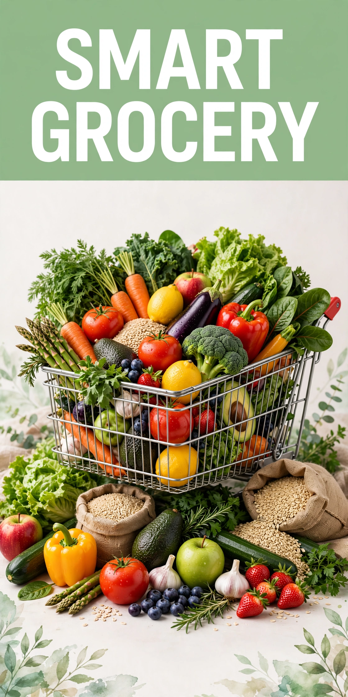 Smart grocery infographic poster