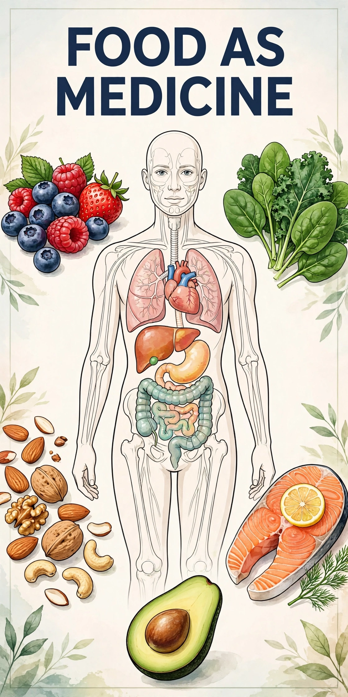 Food as medicine infographic poster